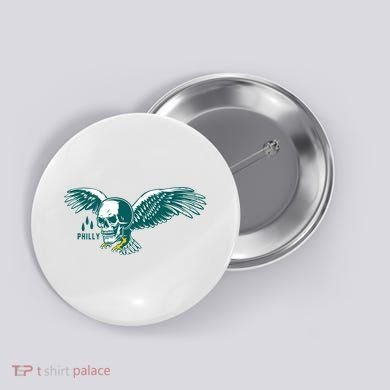 Philly Skull Eagle Button