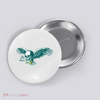 Philly Skull Eagle Button