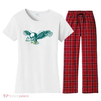 Philly Skull Eagle Women's Flannel Pajama Set