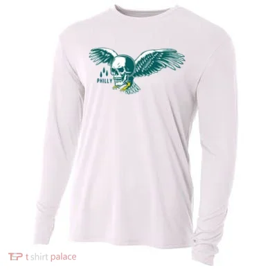 Philly Skull Eagle Cooling Performance Long Sleeve Crew
