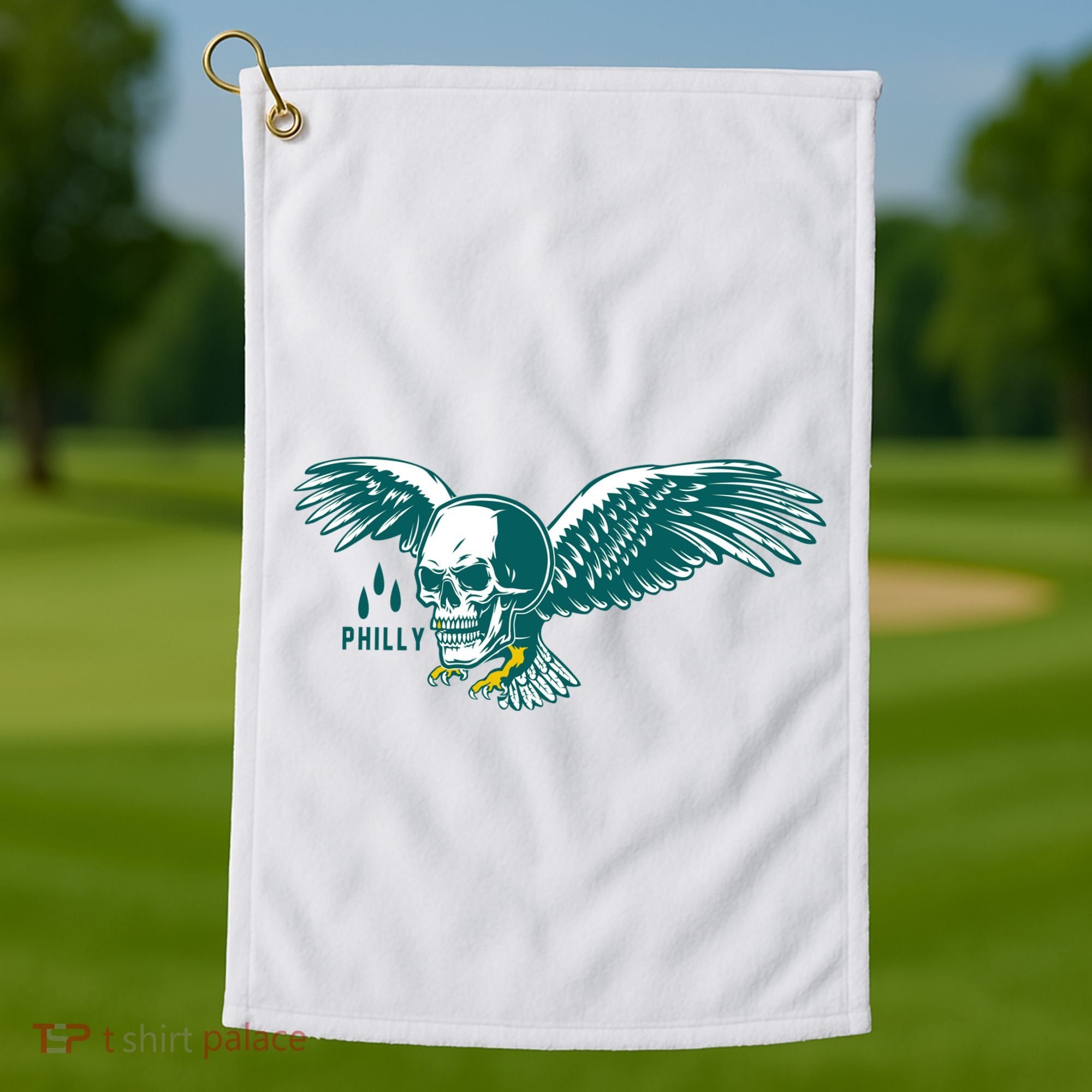 Philly Skull Eagle Golf Towel
