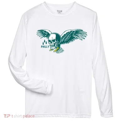 Philly Skull Eagle Zone Performance Long-Sleeve T-Shirt