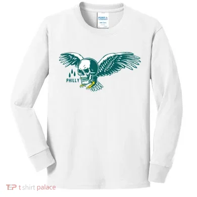 Philly Skull Eagle Kids Long Sleeve Shirt