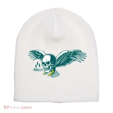 Philly Skull Eagle Short Acrylic Beanie