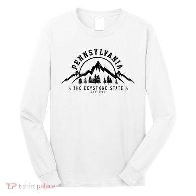 Pennsylvania State Est. 1787 Vintage Mountains Gift Long Sleeve Shirt