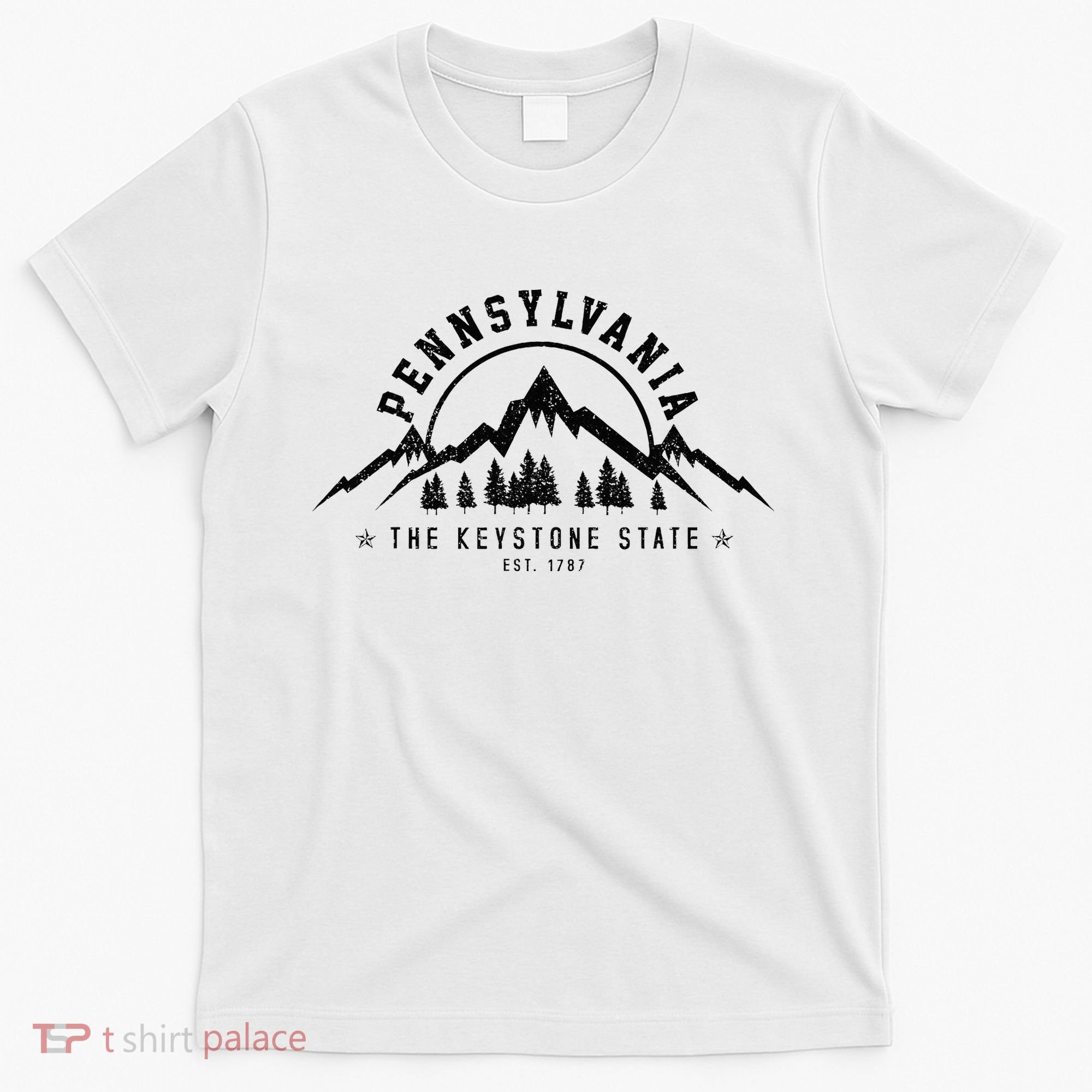 Pennsylvania State Est. 1787 Vintage Mountains Gift T-Shirt