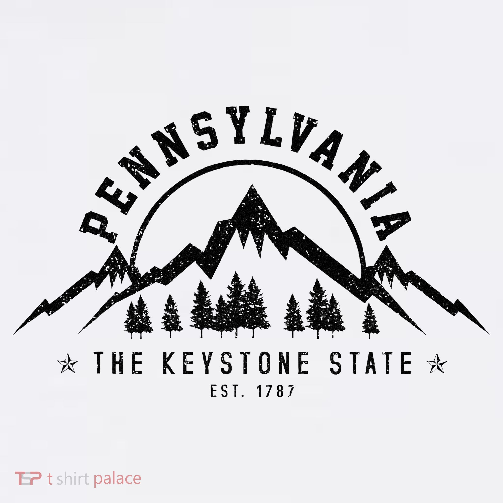 Pennsylvania State Est. 1787 Vintage Mountains Gift T-Shirt