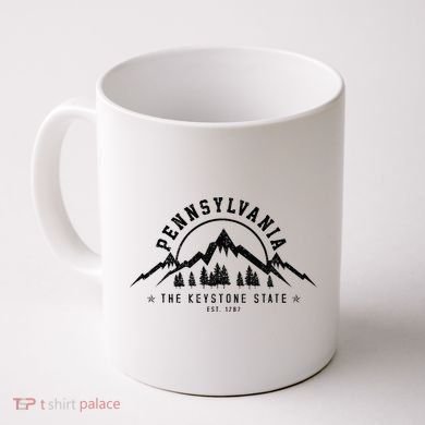 Pennsylvania State Est. 1787 Vintage Mountains Gift Coffee Mug
