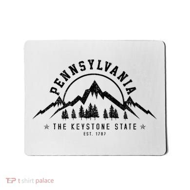 Pennsylvania State Est. 1787 Vintage Mountains Gift Mousepad