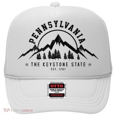 Pennsylvania State Est. 1787 Vintage Mountains Gift Hat