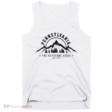 Pennsylvania State Est. 1787 Vintage Mountains Gift Tank Top