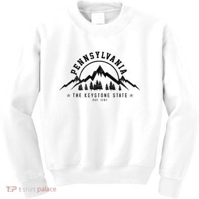 Pennsylvania State Est. 1787 Vintage Mountains Gift Kids Sweatshirt