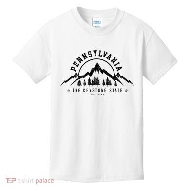 Pennsylvania State Est. 1787 Vintage Mountains Gift Kids T-Shirt