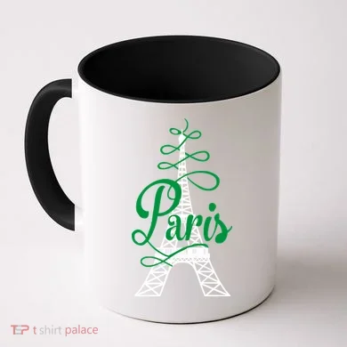 Paris Script Eiffel Tower French France Coffee Mug