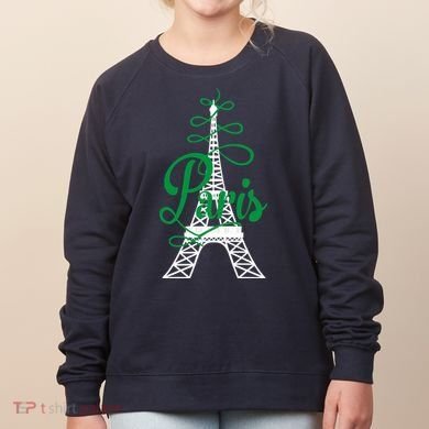 Paris Script Eiffel Tower French France Women's Sweatshirt