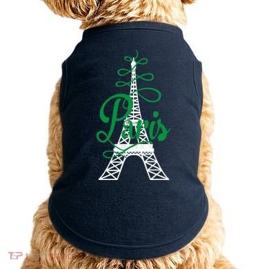 Paris Script Eiffel Tower French France Doggie Tank
