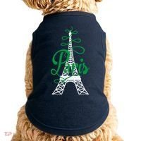 Paris Script Eiffel Tower French France Doggie Tank thumb 0