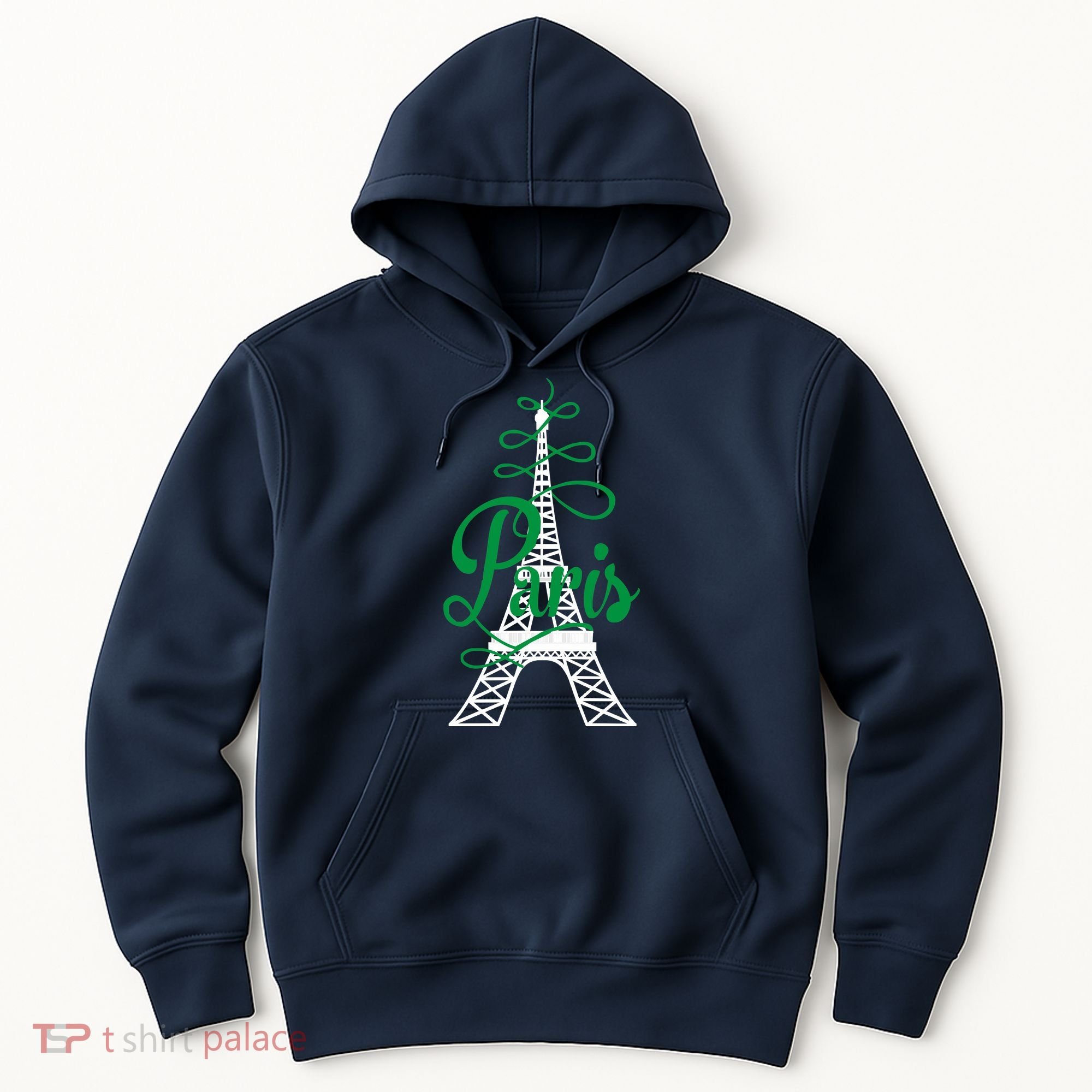 Paris Script Eiffel Tower French France Hoodie