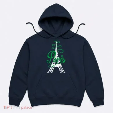 Paris Script Eiffel Tower French France Hoodie