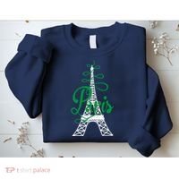 Paris Script Eiffel Tower French France Sweatshirt thumb 2