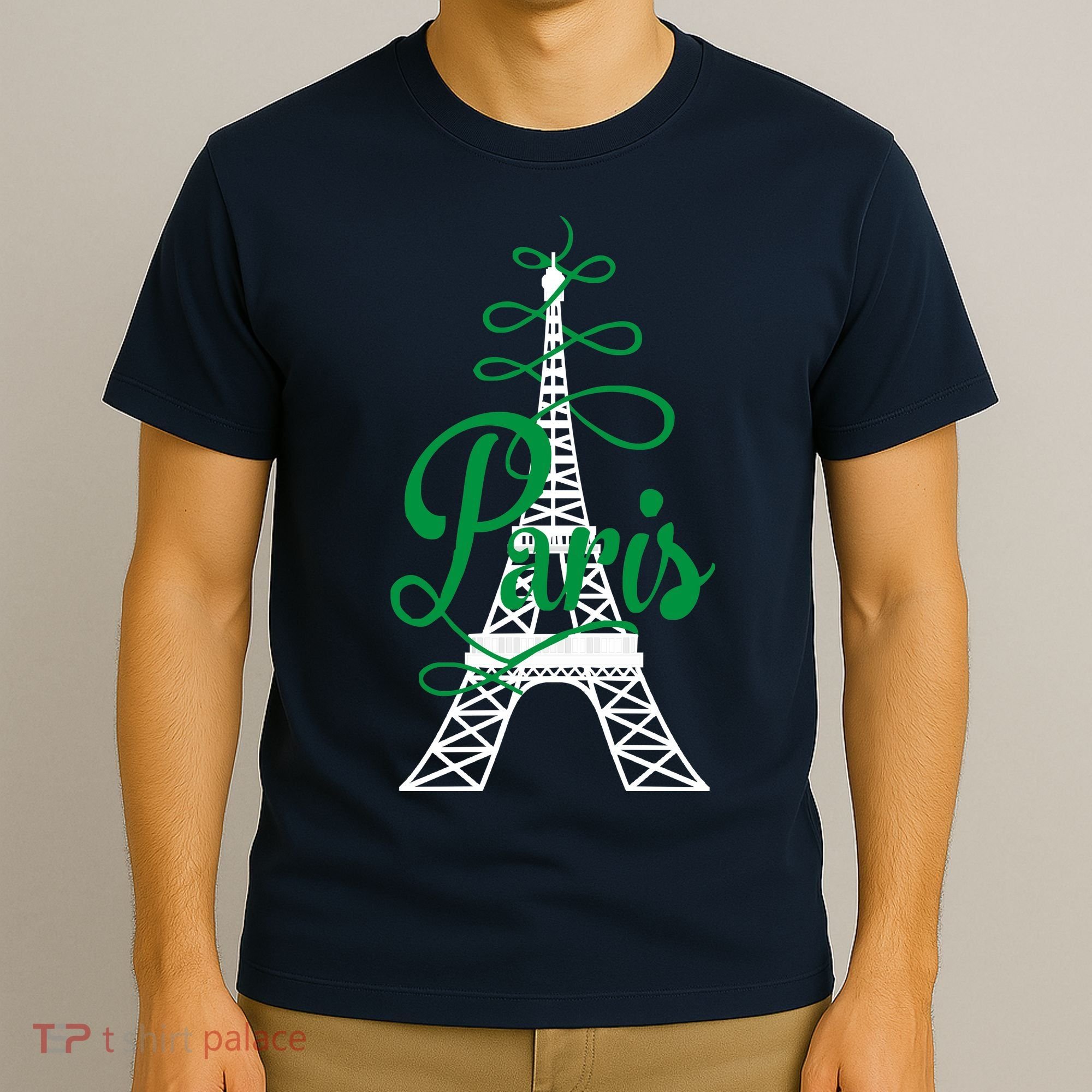 Paris Script Eiffel Tower French France T-Shirt