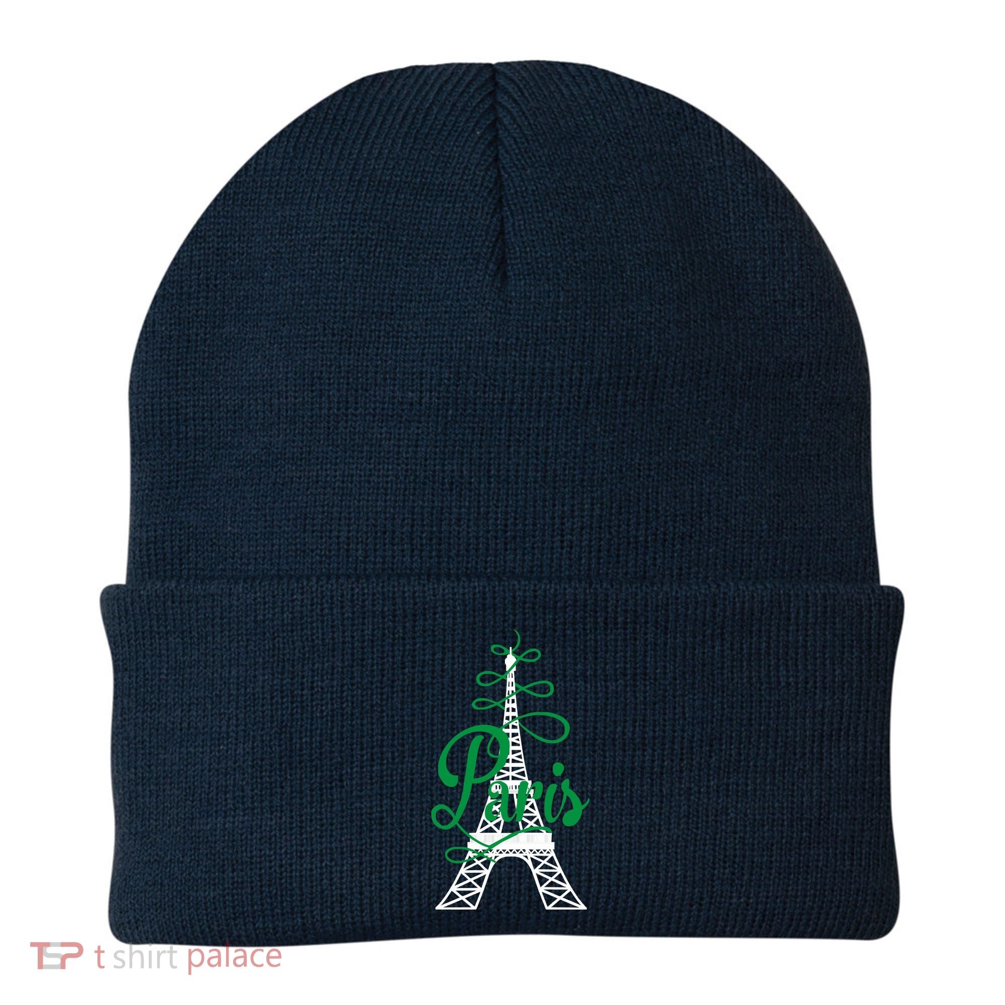 Paris Script Eiffel Tower French France Beanie