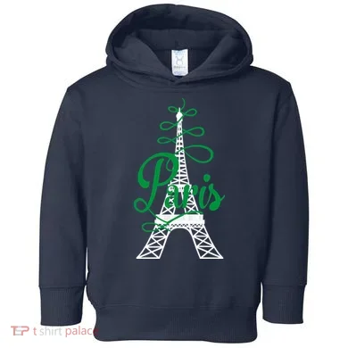 Paris Script Eiffel Tower French France Toddler Hoodie