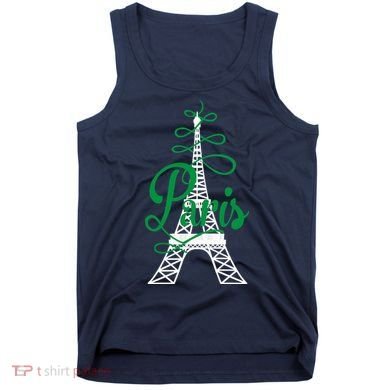 Paris Script Eiffel Tower French France Tank Top
