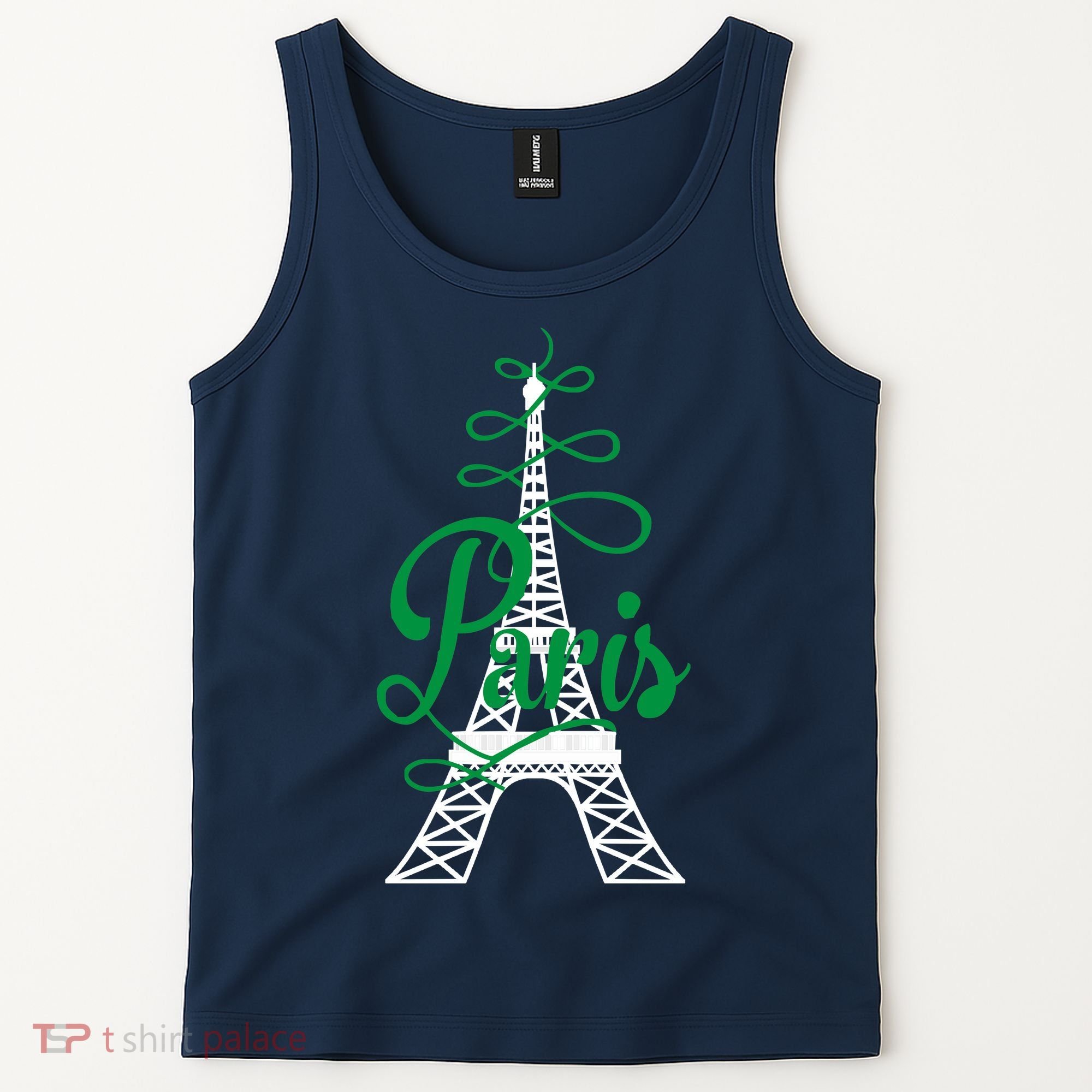 Paris Script Eiffel Tower French France Tank Top