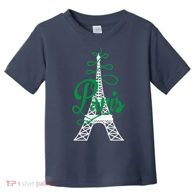 Paris Script Eiffel Tower French France Toddler T-Shirt