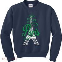 Paris Script Eiffel Tower French France Kids Sweatshirt thumb 0