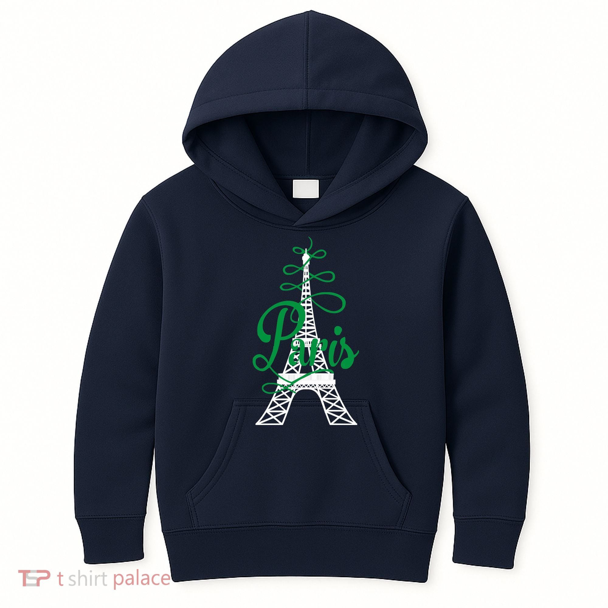 Paris Script Eiffel Tower French France Kids Hoodie