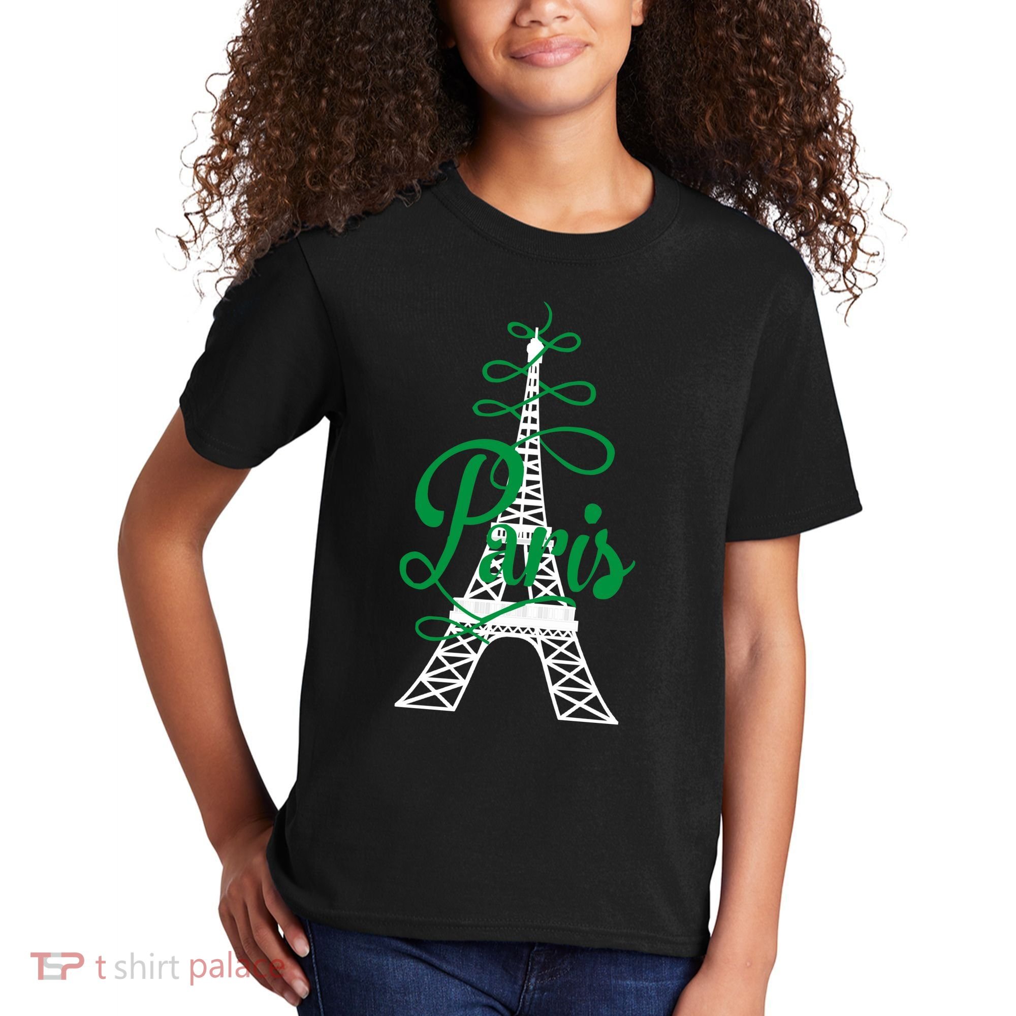 Paris Script Eiffel Tower French France Kids T-Shirt