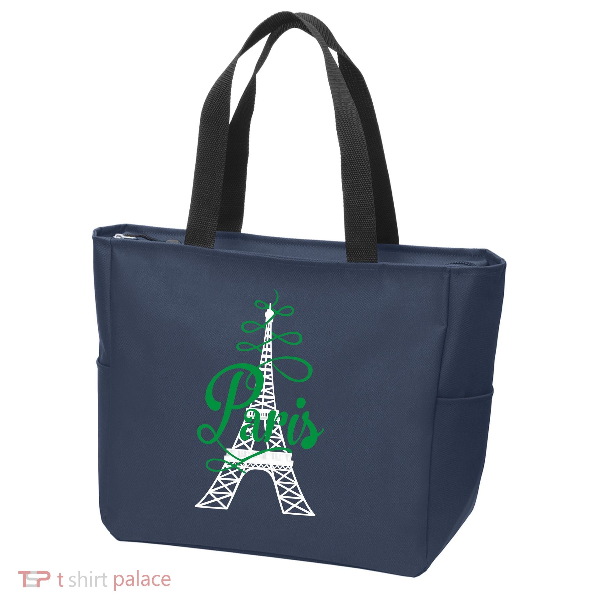 Paris Script Eiffel Tower French France Bag
