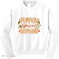 Pumpkin Spice Everything Holiday Festive Kids Sweatshirt thumb 0