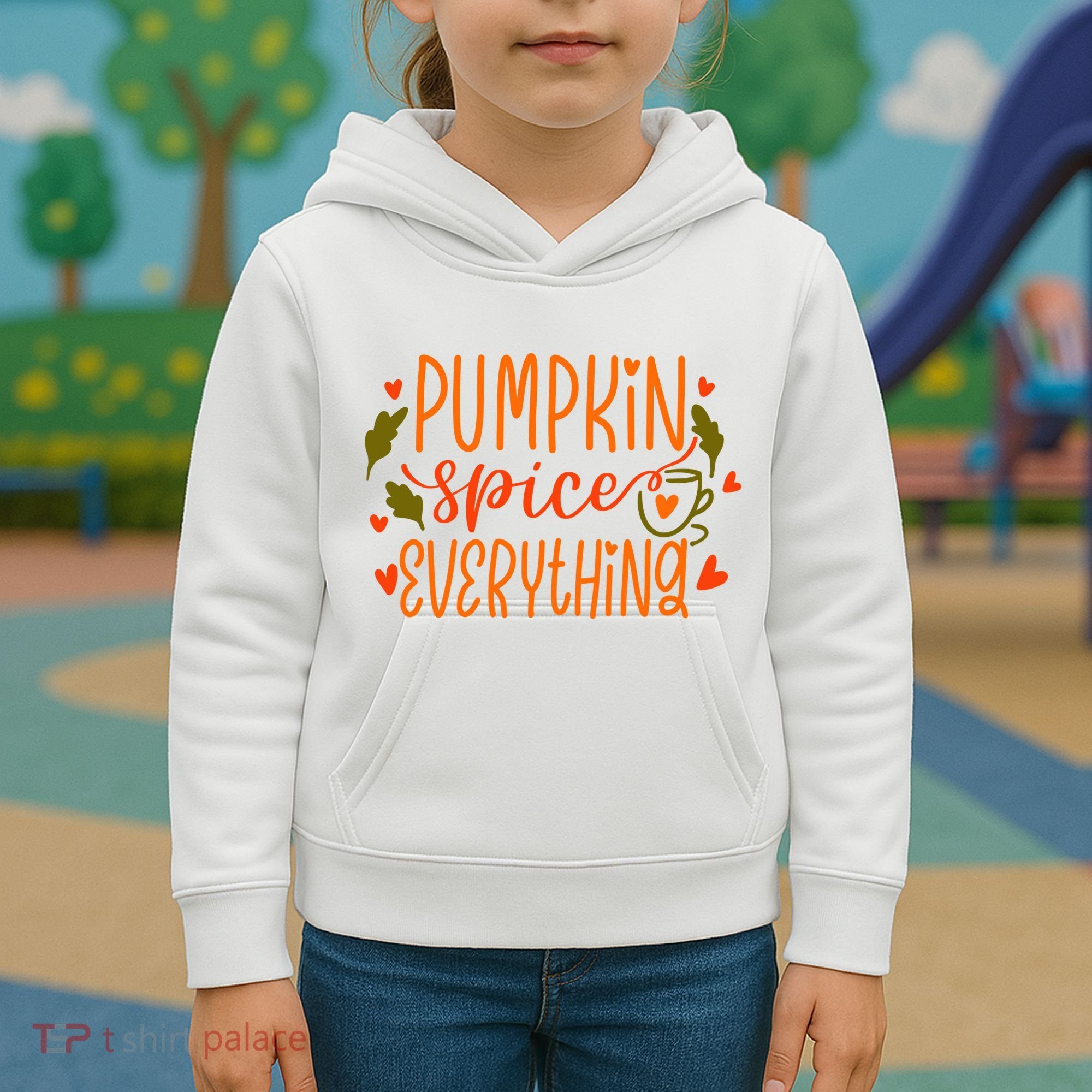 Pumpkin Spice Everything Holiday Festive Kids Hoodie