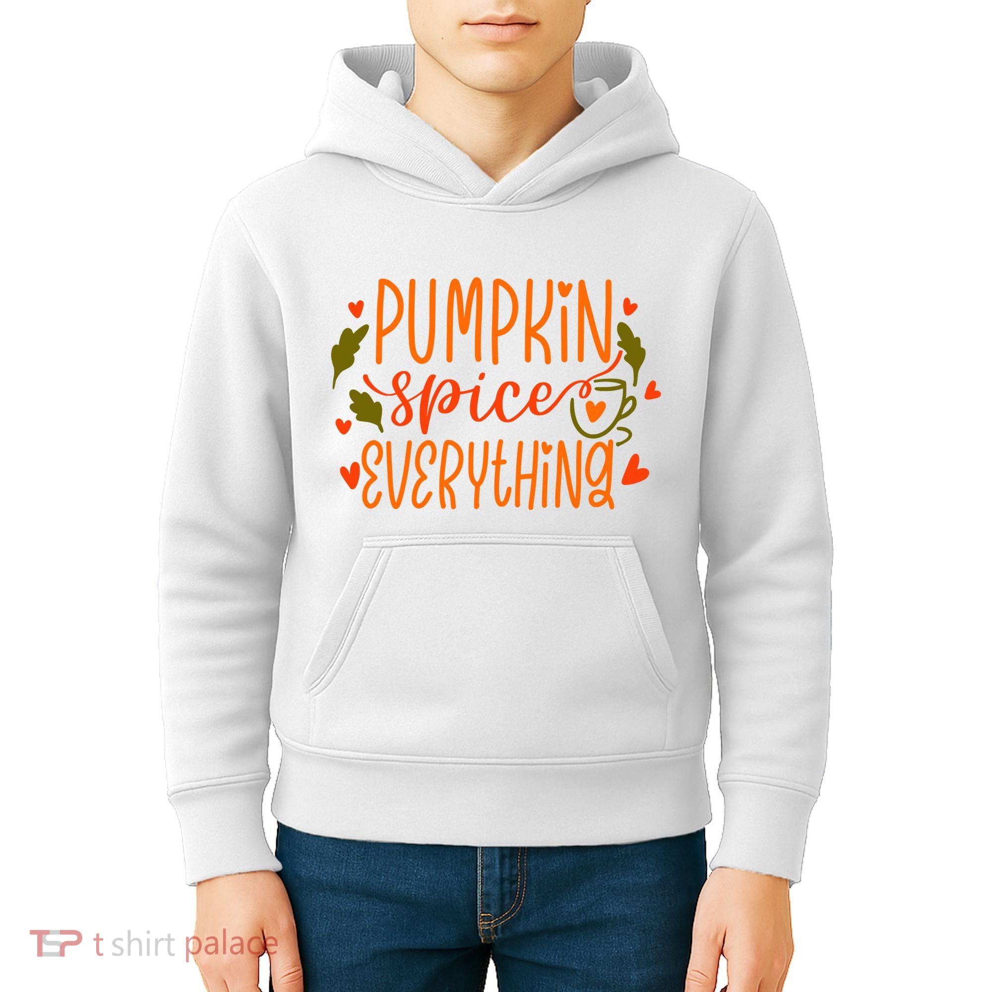 Pumpkin Spice Everything Holiday Festive Kids Hoodie