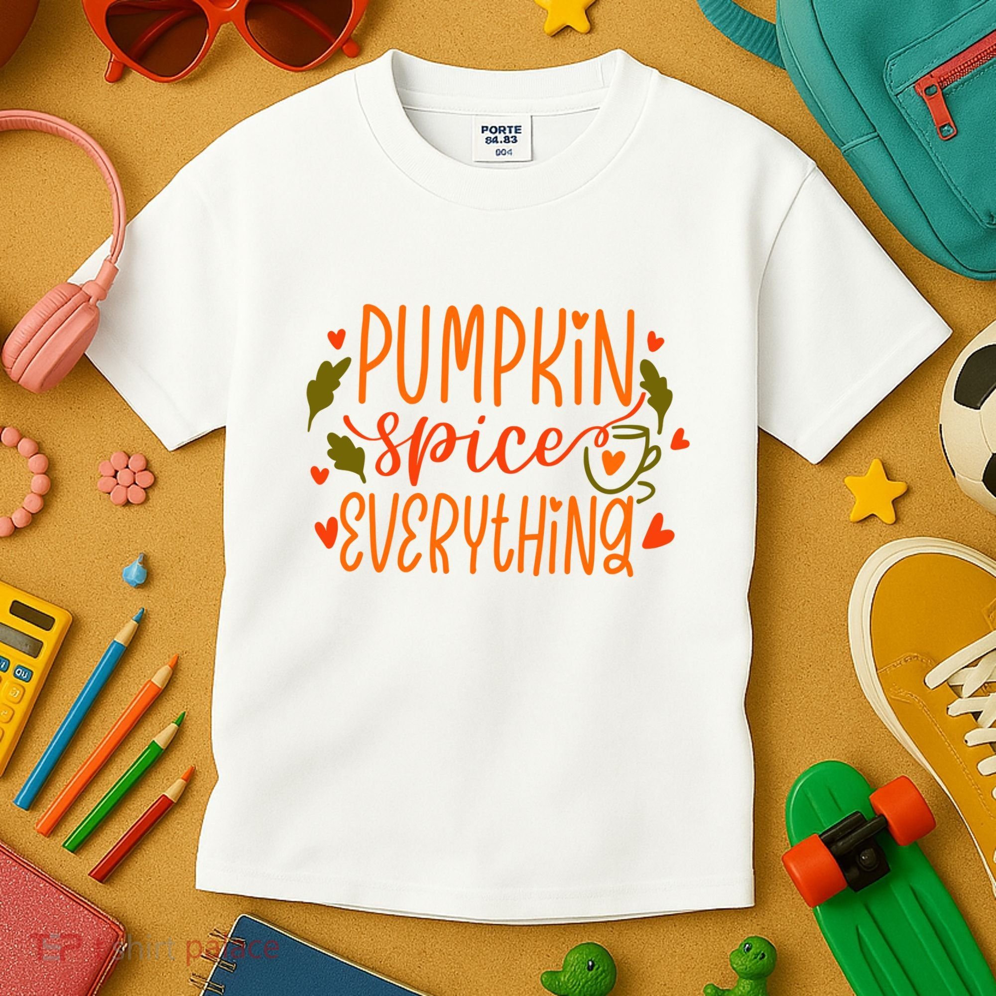 Pumpkin Spice Everything Holiday Festive Kids T-Shirt