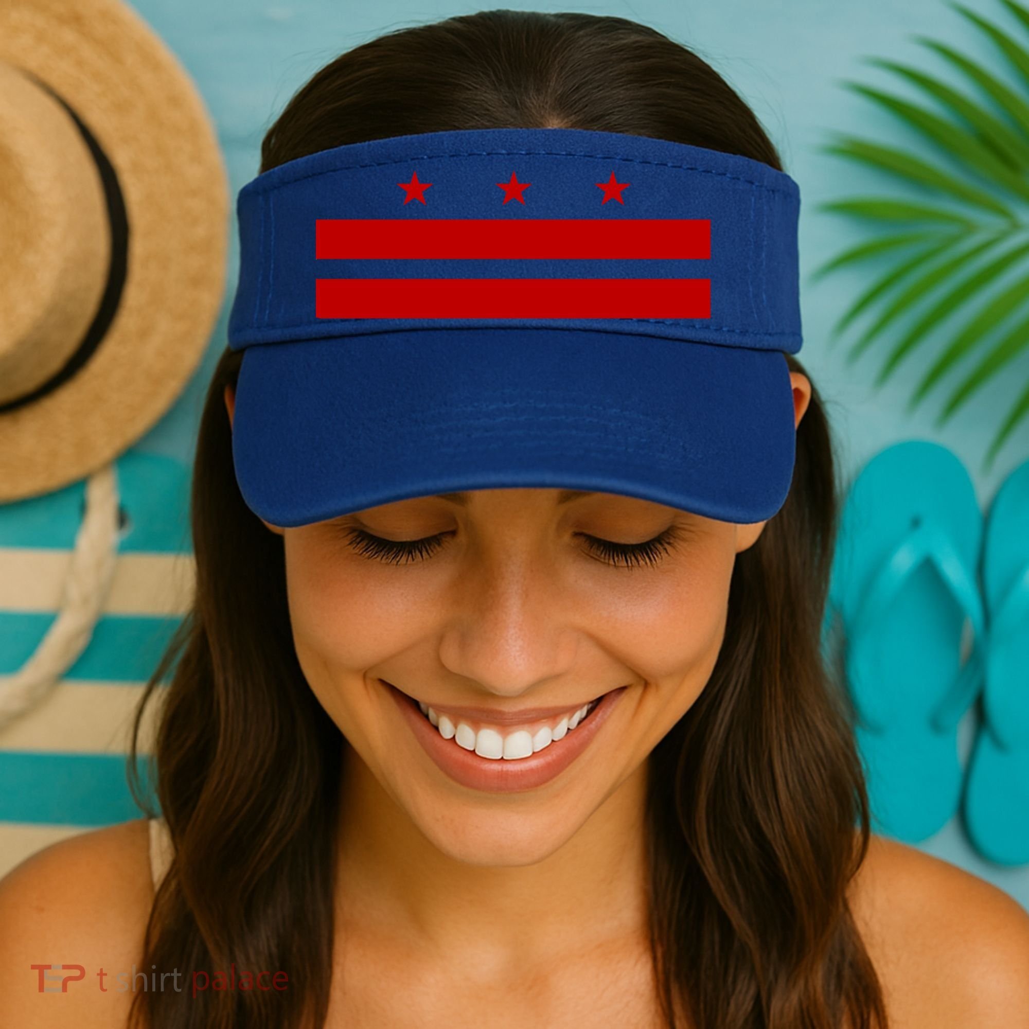 Patriotic State Flag Of Washington Dc Cool Gift Visor