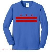Patriotic State Flag Of Washington Dc Cool Gift Kids Long Sleeve Shirt thumb 0