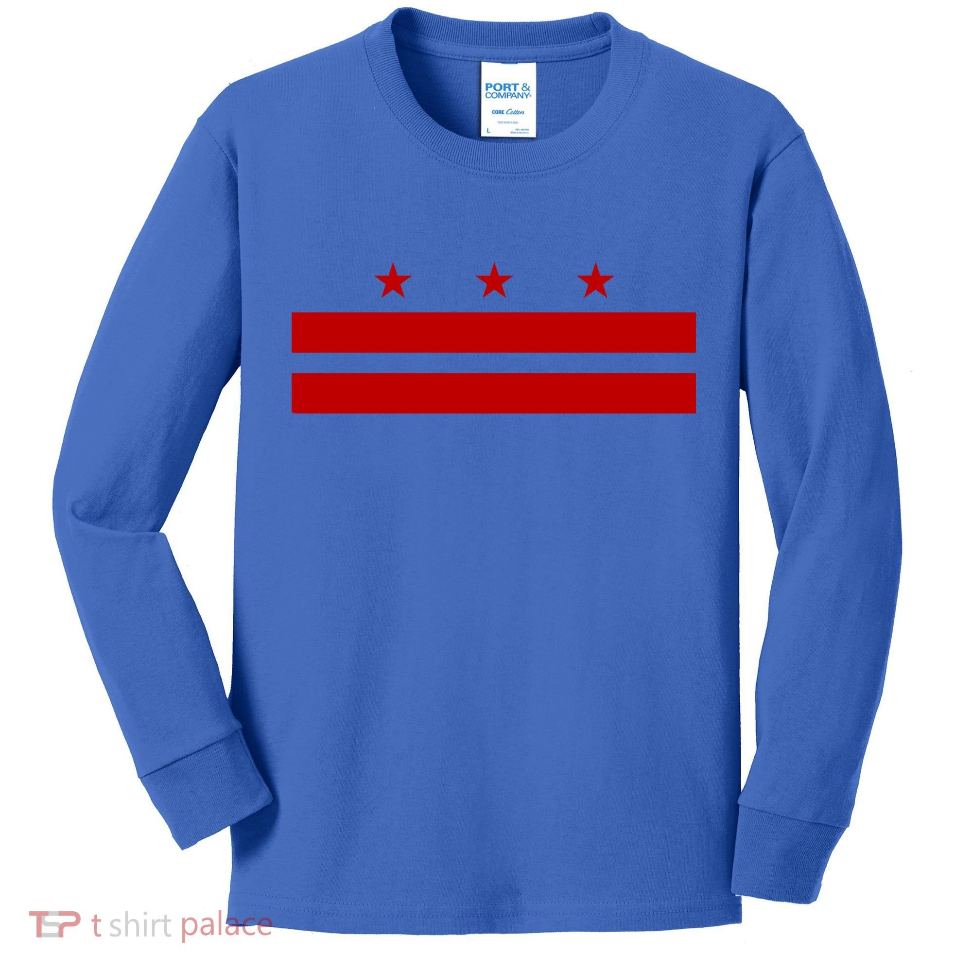 Patriotic State Flag Of Washington Dc Cool Gift Kids Long Sleeve Shirt