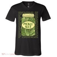 Pickle Slut Funny Pickle Slut Who Loves Pickles V-Neck T-Shirt thumb 0
