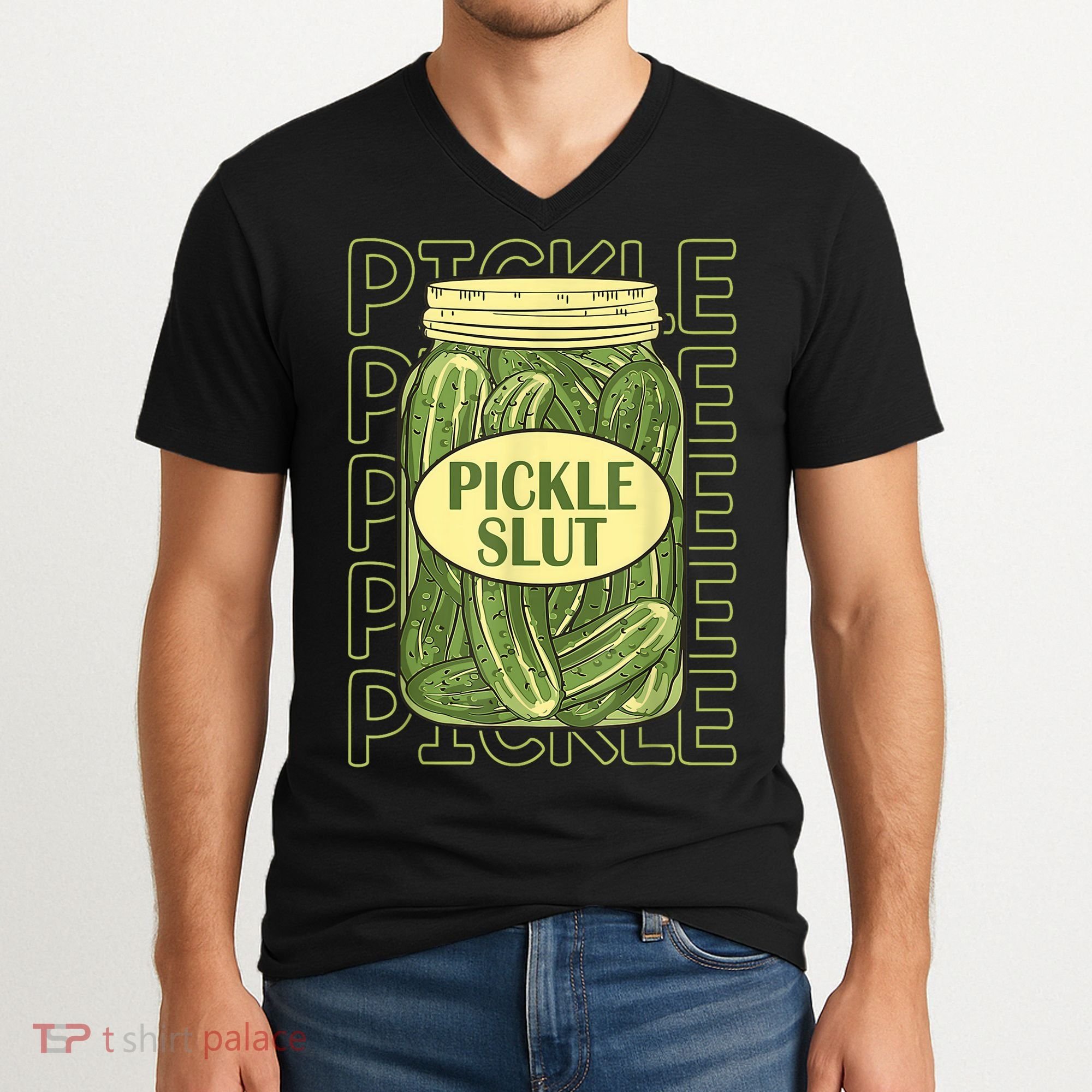 Pickle Slut Funny Pickle Slut Who Loves Pickles V-Neck T-Shirt