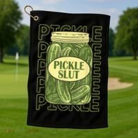 Pickle Slut Funny Pickle Slut Who Loves Pickles Golf Towel thumb 1