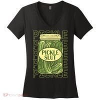 Pickle Slut Funny Pickle Slut Who Loves Pickles Women's V-Neck T-Shirt thumb 0