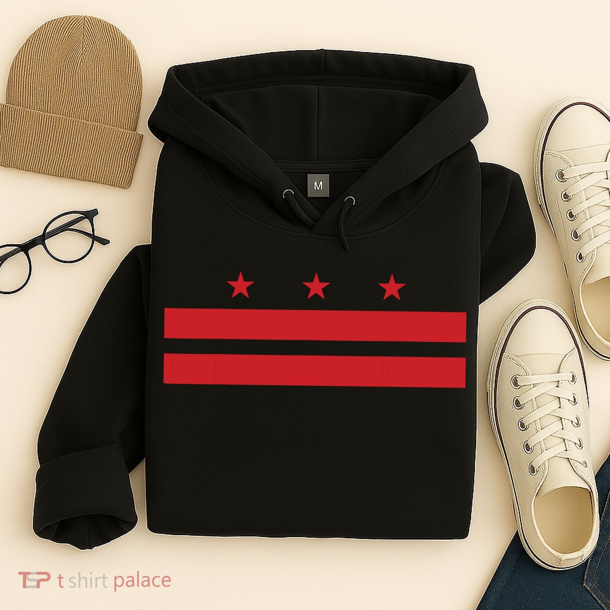 Patriotic State Flag Of Washington Dc Hoodie