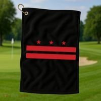Patriotic State Flag Of Washington Dc Golf Towel thumb 1