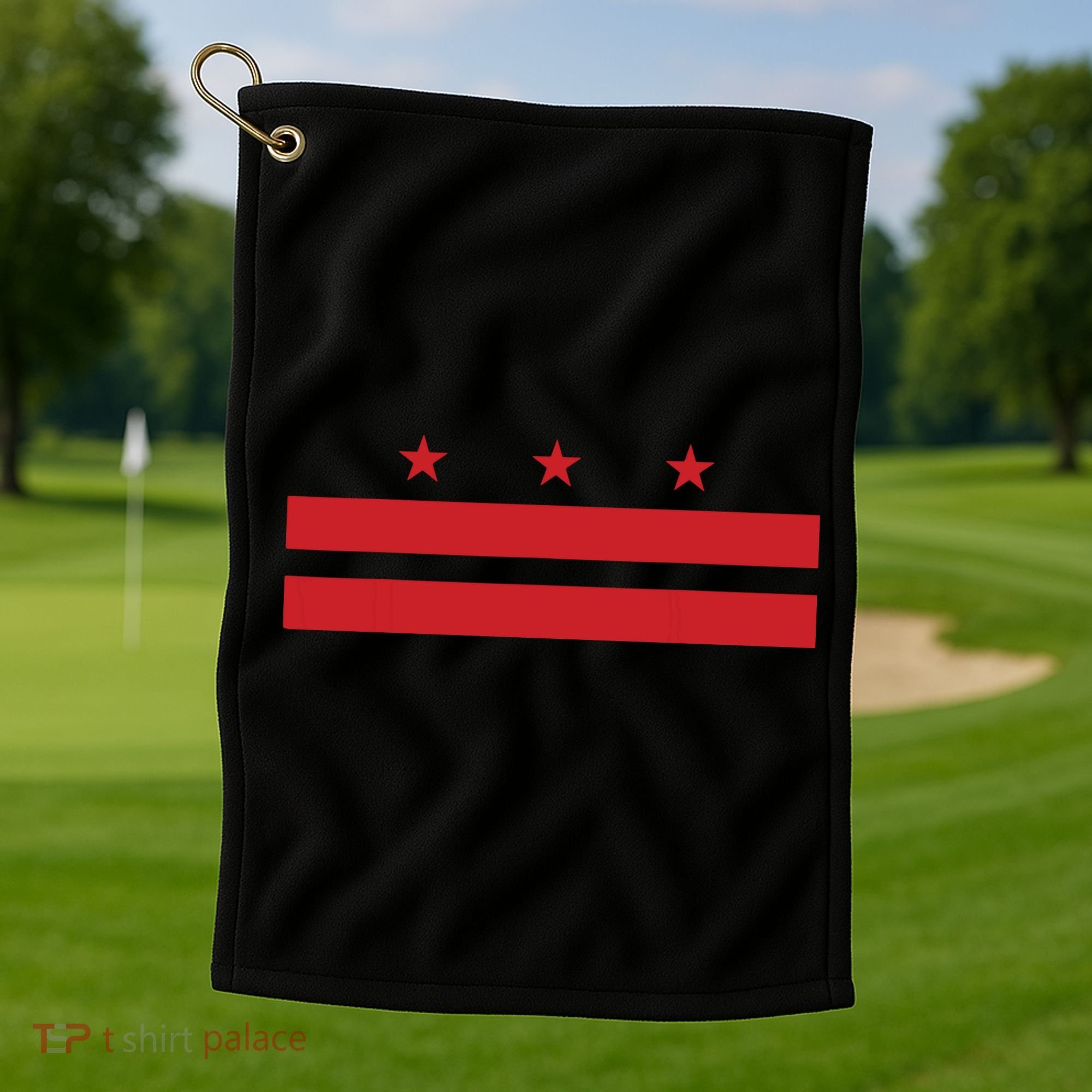 Patriotic State Flag Of Washington Dc Golf Towel
