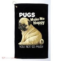 Pug Shirt Funny Tshirt Pugs Make Me Happy You Not So Much Golf Towel thumb 0