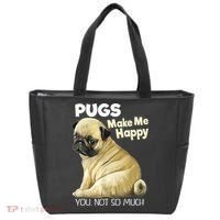 Pug Shirt Funny Tshirt Pugs Make Me Happy You Not So Much Tote Bag thumb 0